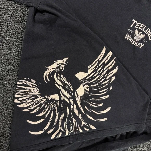 Y2K Teeling Whiskey T-Shirt Mens XL Black Phoenix Graphic Alcohol Grunge Skater - Picture 3 of 8